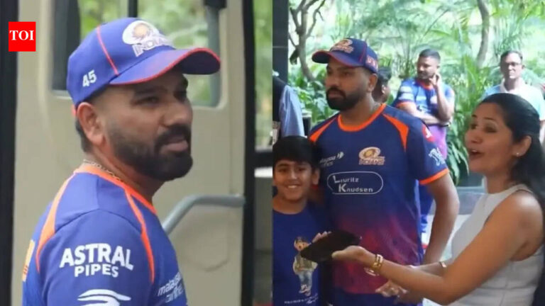 ‘Toh abhi kya karu mai phir?’: Rohit Sharma left frustrated by female fan’s selfie act – Watch | Cricket News